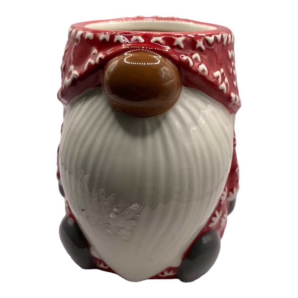 RARE Pottery Barn Gnome Figural Sweater Mug - Christmas One Cup Shape